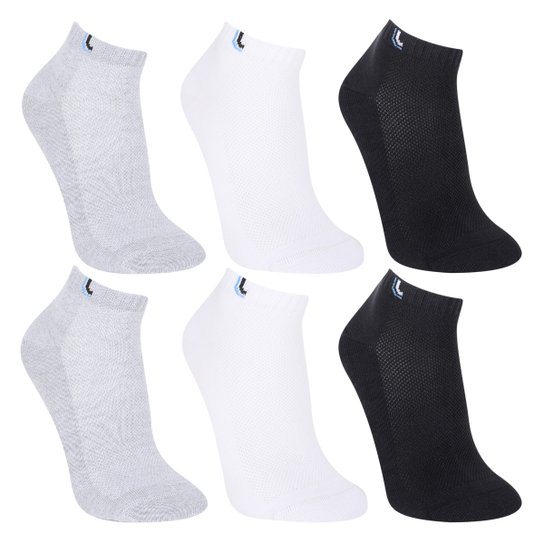 Kit Meias Lupo Cano Curto Sport Tec Ventilação 6 Pares Masculino - Branco+Preto Menor preço em Kit Meias Lupo Cano Curto Sport Tec Ventilação 6 Pares Masculino - Branco+Preto