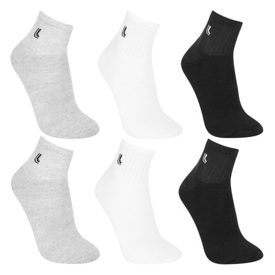 Kit Meias Lupo Cano Médio Atoalhada Sport 6 Pares Masculina - Branco+Preto Menor preço em Kit Meias Lupo Cano Médio Atoalhada Sport 6 Pares Masculina - Branco+Preto