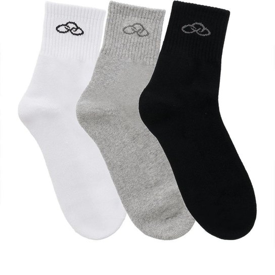 Kit Meias Olympikus Cano Médio STZ Três Pares 39 ao 44 Color - Branco Menor preço em Kit Meias Olympikus Cano Médio STZ Três Pares 39 ao 44 Color - Branco