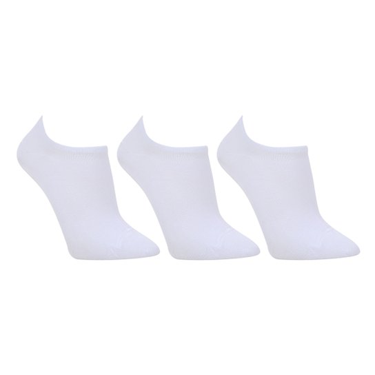 Kit Meias Selene Sapatilha Invisivel 3 Pares Masculina - Branco Menor preço em Kit Meias Selene Sapatilha Invisivel 3 Pares Masculina - Branco