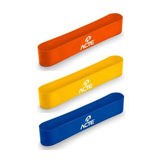 Kit mini Band 3 Faixa Elásticas ACTE 71 - Azul Turquesa+Laranja Menor preço em Kit mini Band 3 Faixa Elásticas ACTE 71 - Azul Turquesa+Laranja