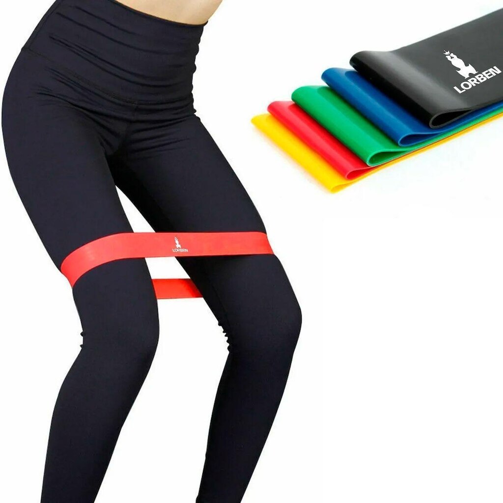 Kit Mini Band 5 Faixas Elásticas Exercício Funcional Pilates Ginástica GT891