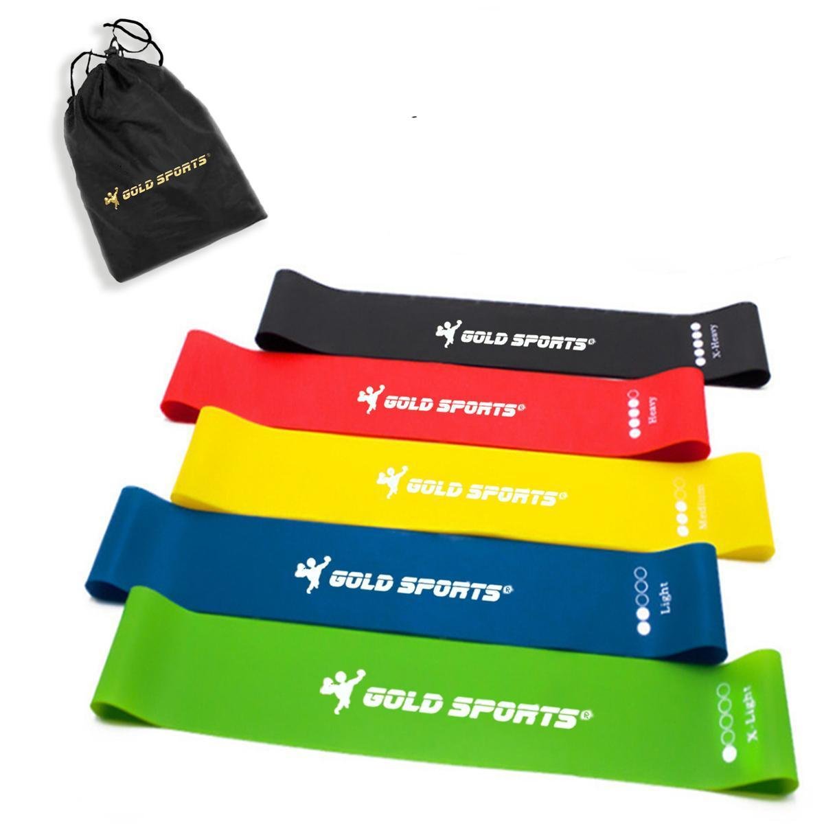 Kit Mini Band Faixas Elásticas Gold Sports Super Pro - 5 níveis de tensão Menor preço em Kit Mini Band Faixas Elásticas Gold Sports Super Pro - 5 níveis de tensão