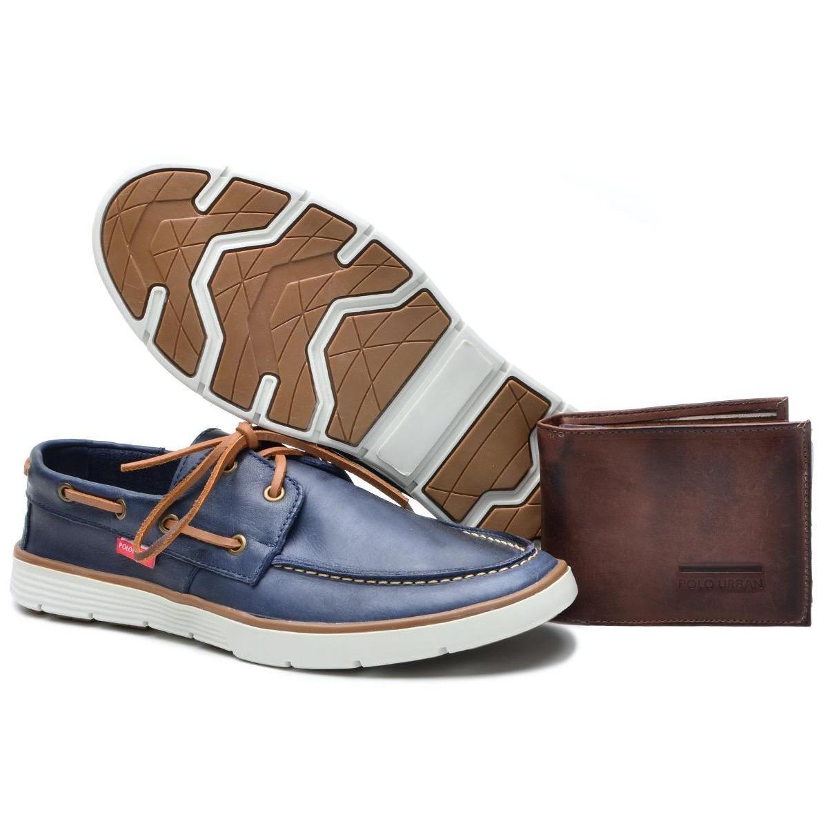 Kit Mocassim Dockside Couro Carteira Casual Básico Masculino - Marinho |  Netshoes