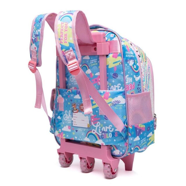Kit Mochila Bolsa De Rodinhas Infantil Com Estojo e Lancheira Térmica Escolar Reforçada 19 litros