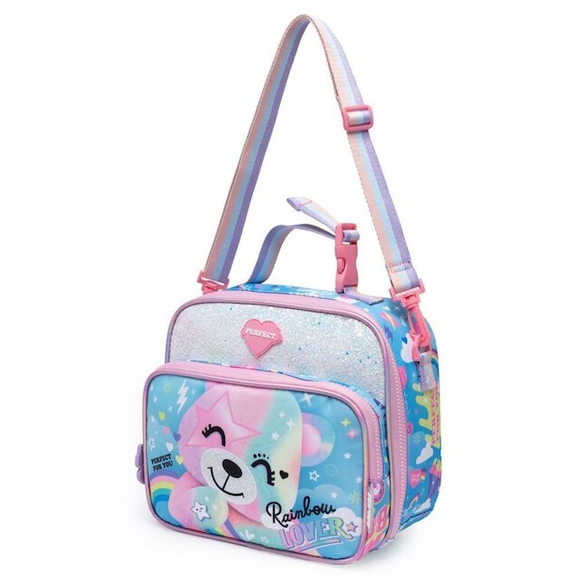 Kit Mochila Bolsa De Rodinhas Infantil Com Estojo e Lancheira Térmica Escolar Reforçada 19 litros