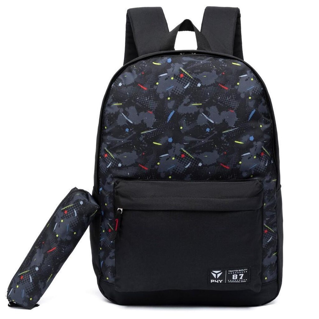 Kit Mochila Bolsa Escolar Com Estojo Reforçada Espaçosa Resistente a Água Faculdade 19 litros