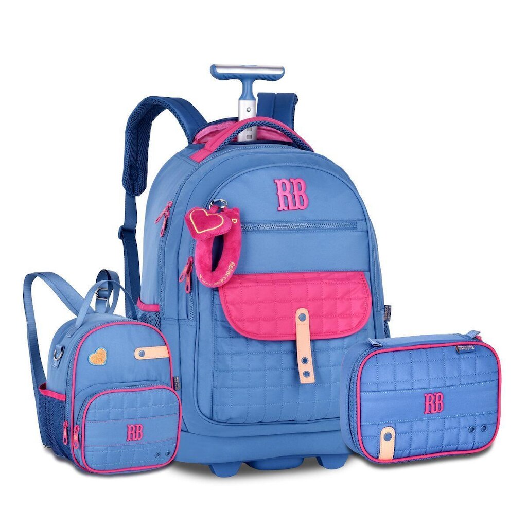 Kit Mochila Carrinho Lancheira e Estojo Rebecca Bonbon