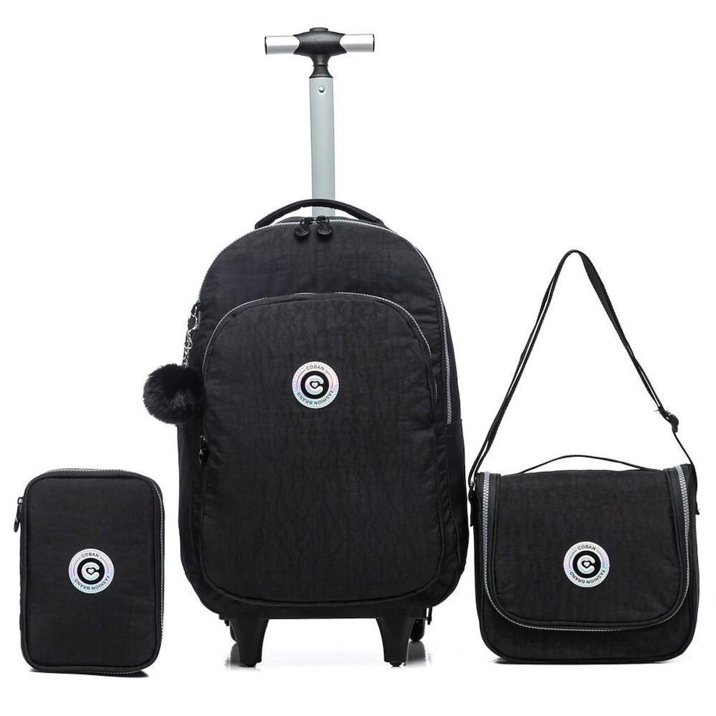 Kit Mochila Coban De Rodinha Juvenil Reforçada 22 litros
