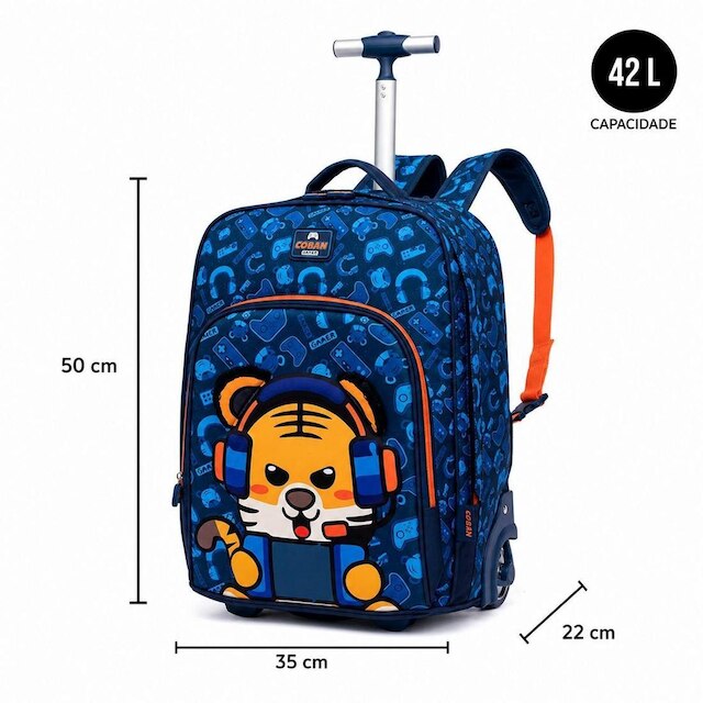 Kit Mochila Coban Estojo Lancheira Escolar 39 litros