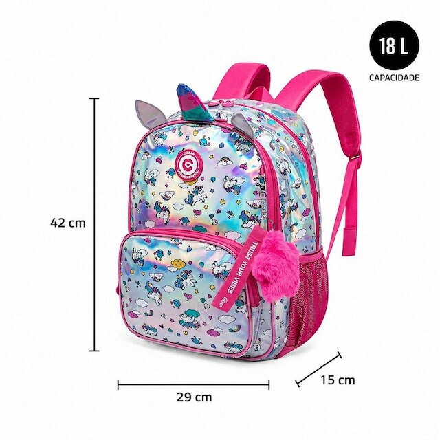 Kit Mochila Coban Infantil Escolar Menina 18 Litros
