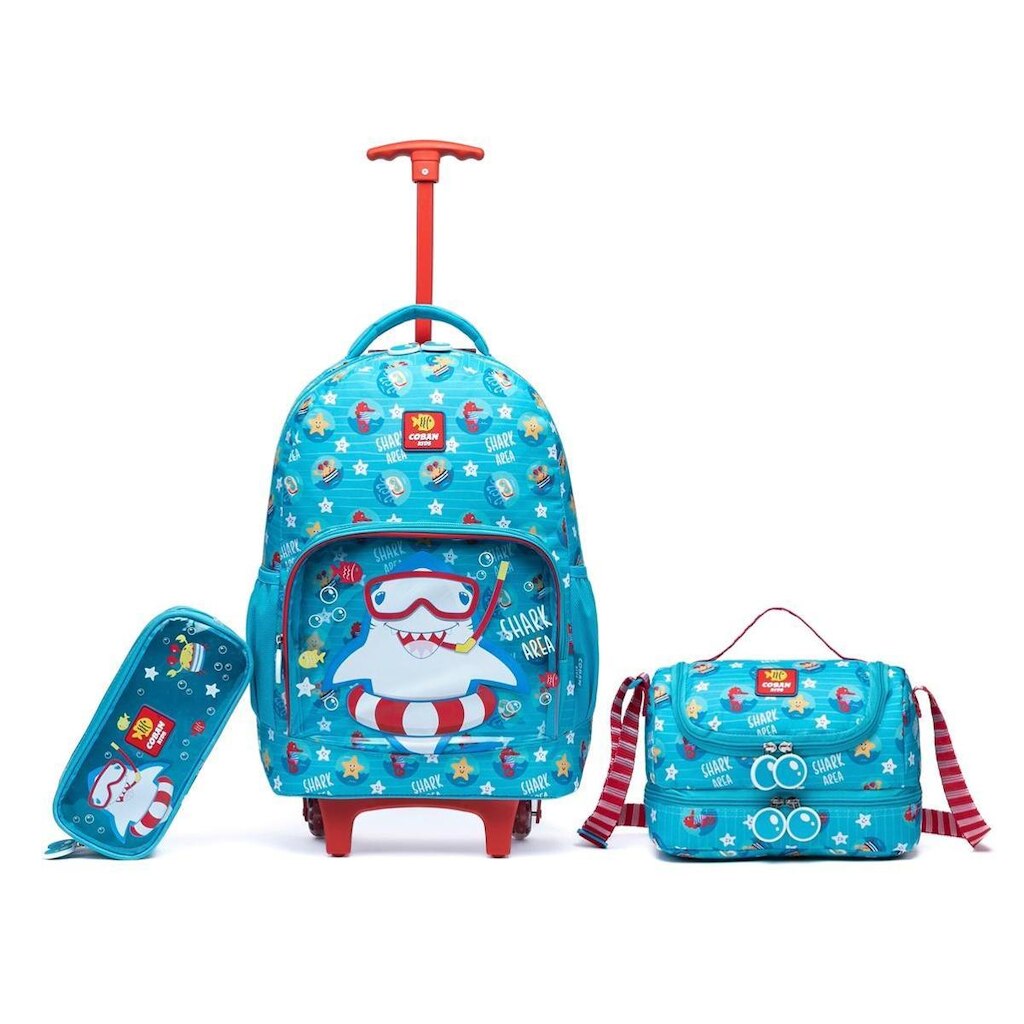 Kit Mochila Coban Infantil Lancheira Estojo Resistente 39 Litros