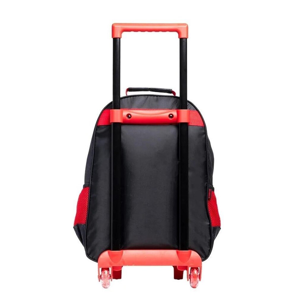 Kit Mochila Com Carrinho e Rodas com Lancheira e Estojo duplo Flamengo Mengão