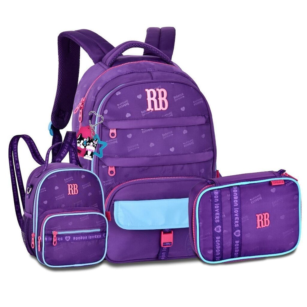 Kit Mochila com Lancheira 2 em 1 e Estojo Box Rebecca Bonbon