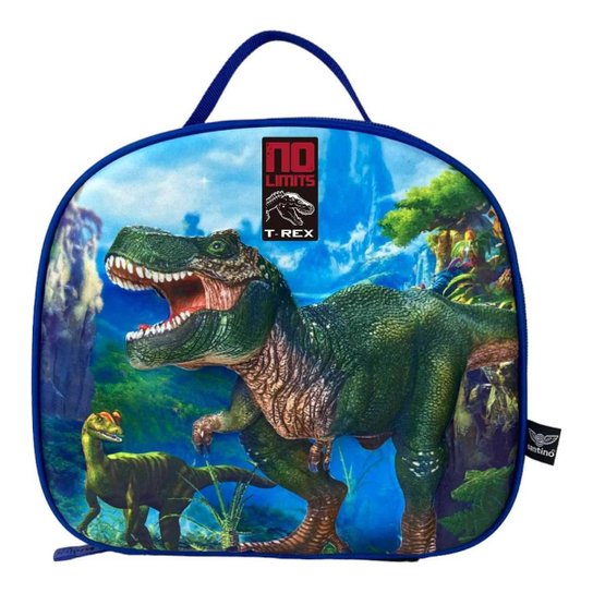 Kit Mochila Com Rodas Dinossauro infantil 3 Peças mochila Lancheira e Estojo