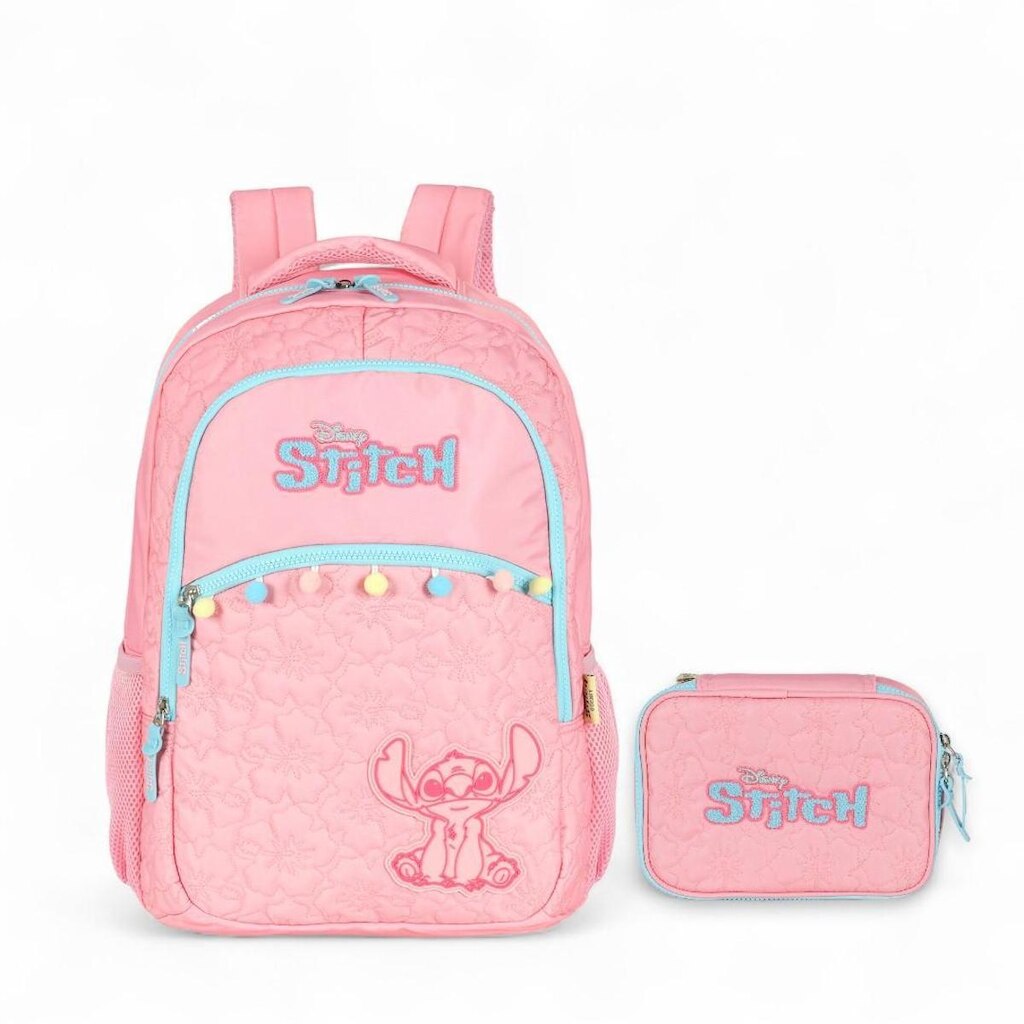 Kit Mochila De Costas Estojo Box Stitch Bordado