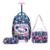 Kit Mochila De Rodinha 19 Litros Infantil Lancheira Térmica Estojo Escolar Spector Reforçada - Azul