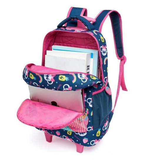 Kit Mochila De Rodinha 19 Litros Infantil Lancheira Térmica Estojo Escolar Spector Reforçada