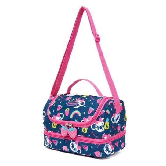 Kit Mochila De Rodinha 19 Litros Infantil Lancheira Térmica Estojo Escolar Spector Reforçada