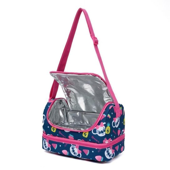 Kit Mochila De Rodinha 19 Litros Infantil Lancheira Térmica Estojo Escolar Spector Reforçada
