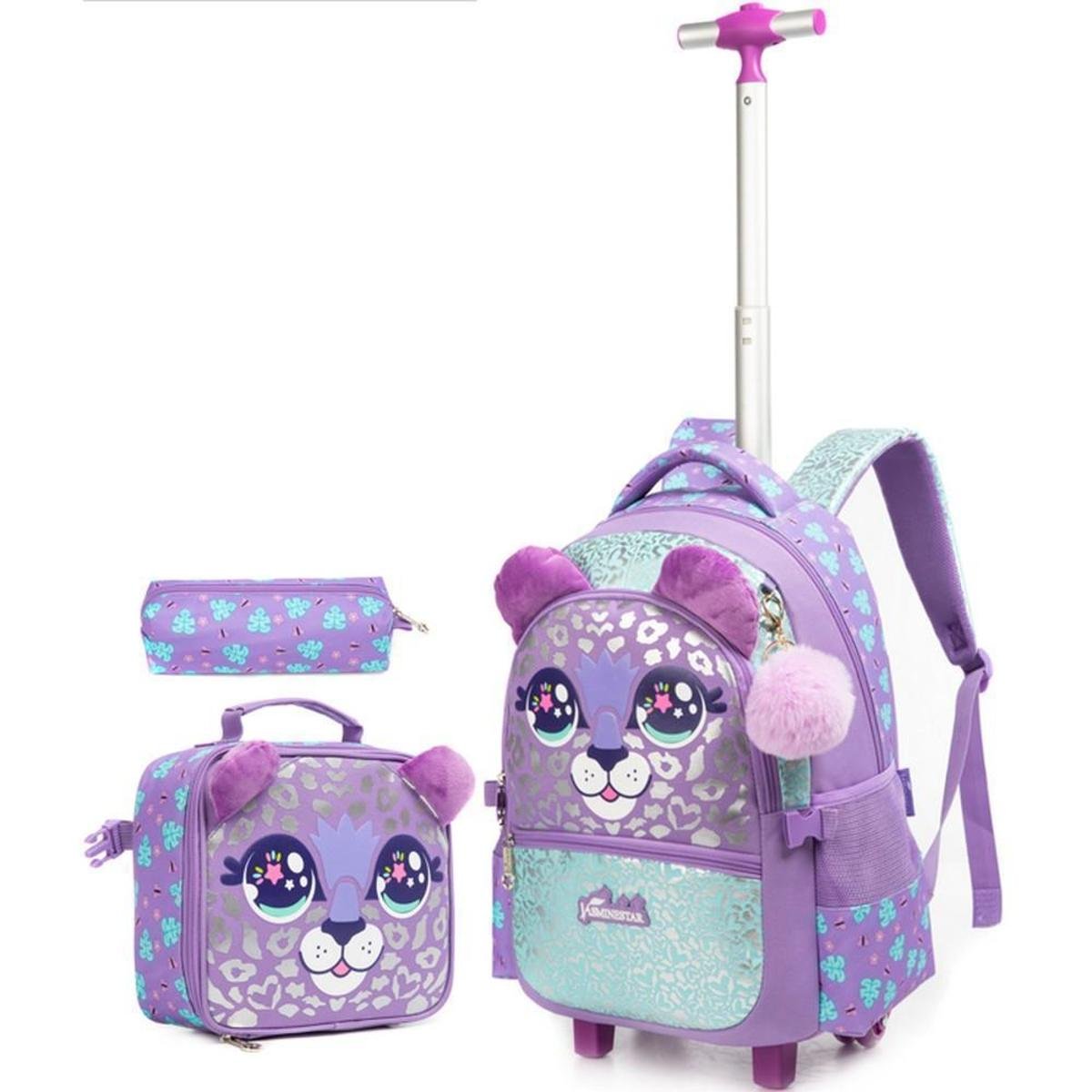 Kit Mochila de Rodinha Escolar Infantil Menina 21 Litros Lancheira Termica Menor preço em Kit Mochila de Rodinha Escolar Infantil Menina 21 Litros Lancheira Termica