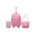 Kit Mochila De Rodinha Escolar Juvenil Resistente Menina - Rosa