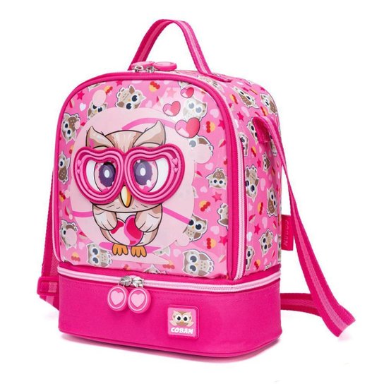 Kit Mochila de Rodinha + Estojo + Lancheira Menina Escolar Infantil Espaçosa
