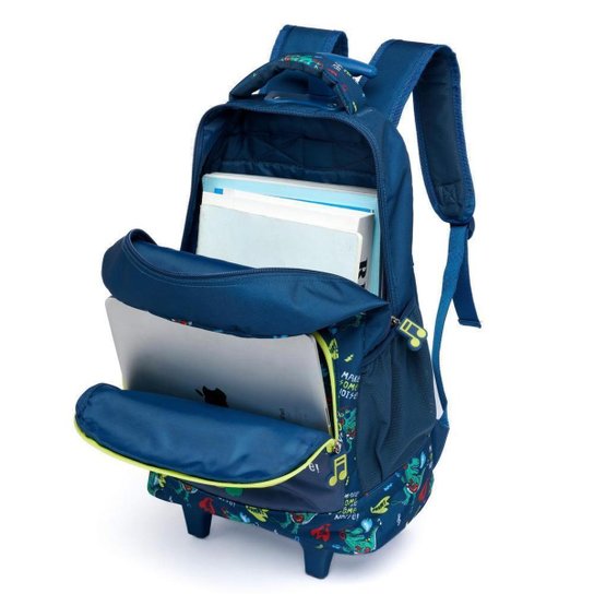 Kit Mochila De Rodinha Infantil Dinossauro Lancheira Térmica Estojo Escolar  Spector