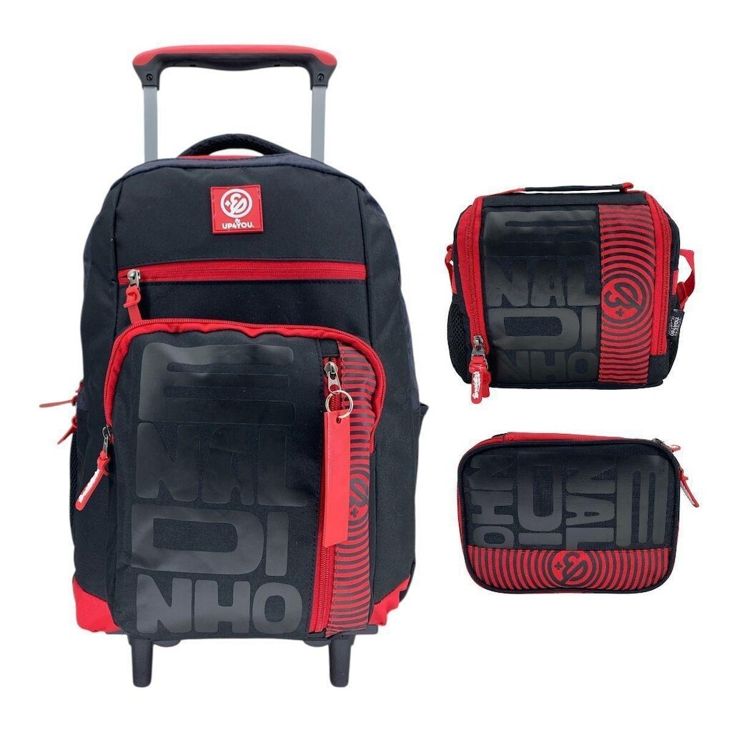 Kit Mochila De Rodinha + Lanch + Estojo Box Enaldinho 49456