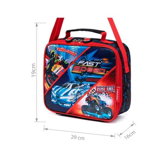 Kit Mochila de Rodinhas Infantil Lancheira Térmica Estojo Escolar