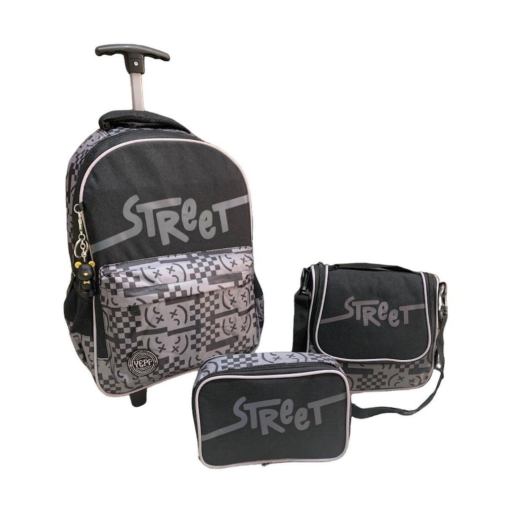 Kit Mochila De Rodinhas Lanch e Estojo 6346C - Masculino