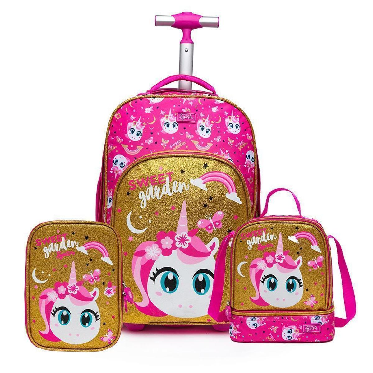 Kit Mochila De Rodinhas Lancheira Térmica Estojo Infantil 37 Litros Reforçada Escolar é boa?