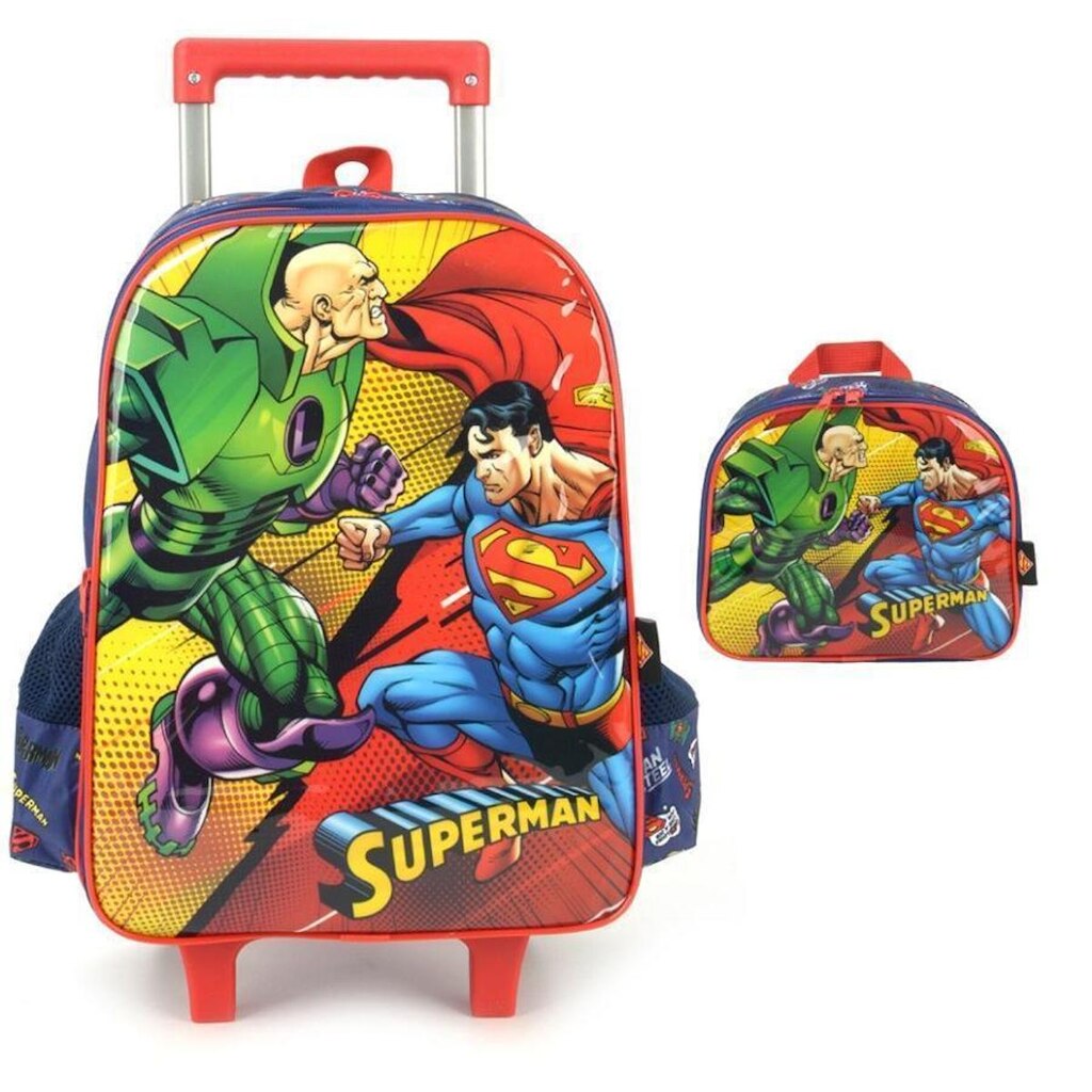 Kit Mochila de Rodinhas Luxcel Superman 37902