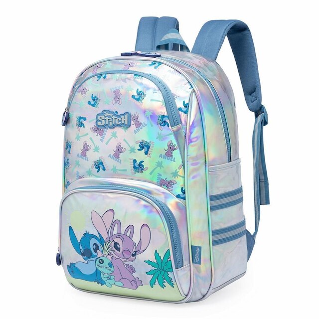 Kit Mochila Disney Lancheira Estojo Escolar Stitch Infantil