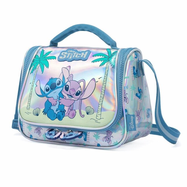 Kit Mochila Disney Lancheira Estojo Escolar Stitch Infantil