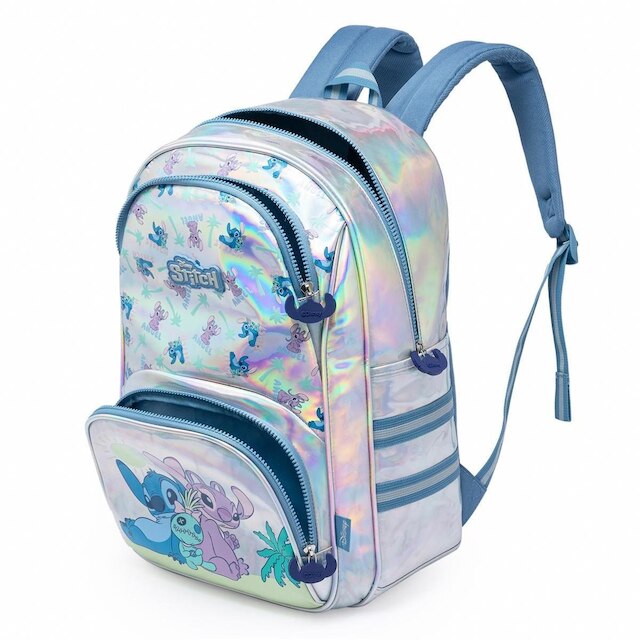 Kit Mochila Disney Lancheira Estojo Escolar Stitch Infantil