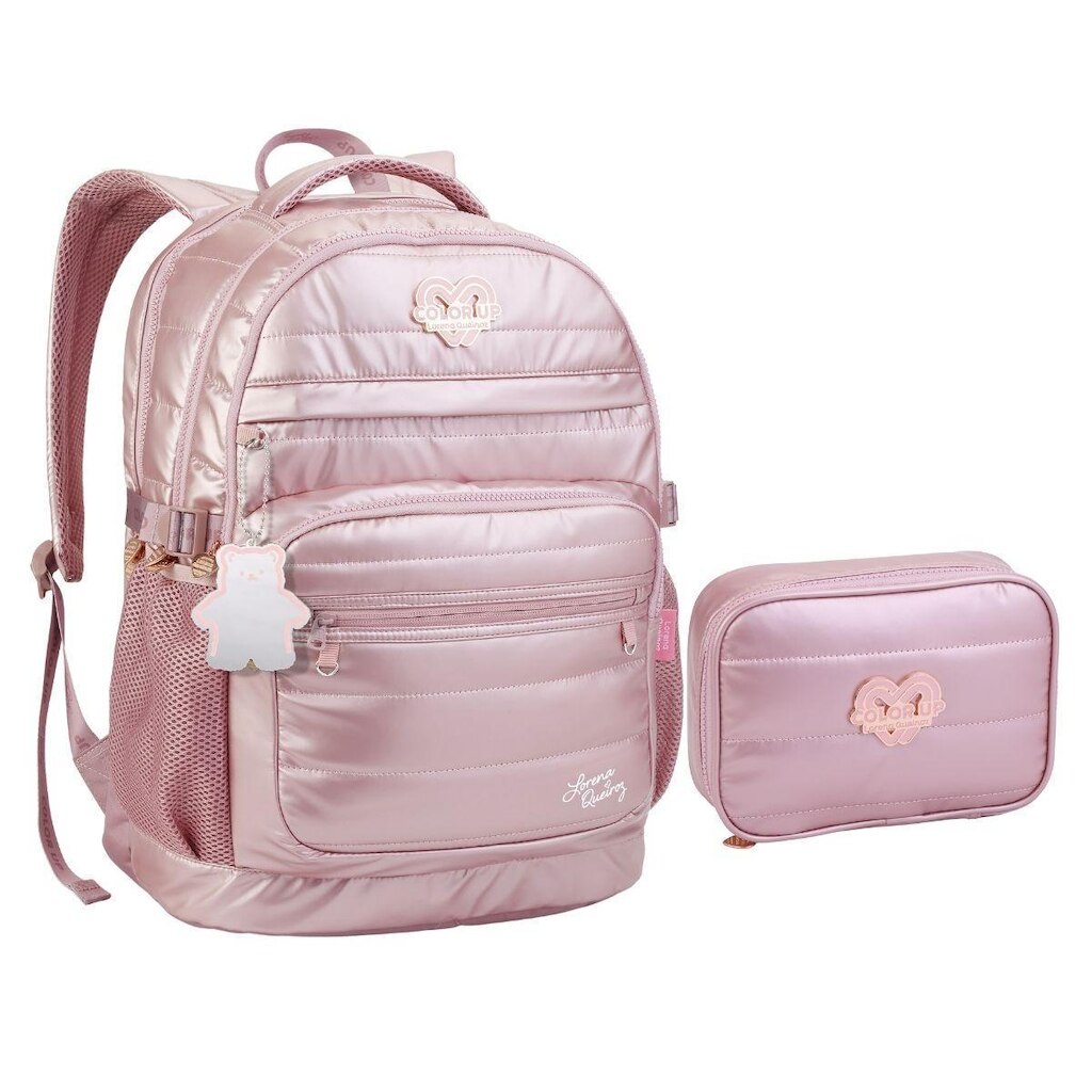 Kit Mochila e Estojo Juvenil Bolso Notebook Lorena