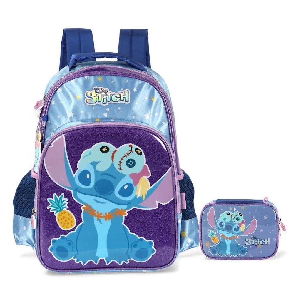 Kit Mochila Escolar Estojo Box Stitch Lilo Chaveiro Xepa