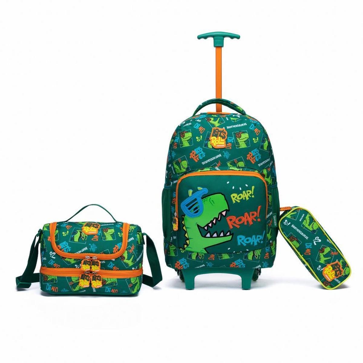 lancheira dino mochila