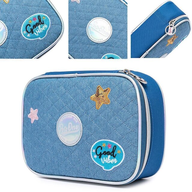 Kit Mochila Escolar Rodinha Estojo Lancheira Divertida