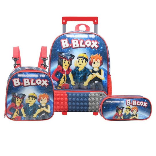 Kit Mochila Escolar Rodinha Infantil Menino B-BLOX Pop It - Azul Menor preço em Kit Mochila Escolar Rodinha Infantil Menino B-BLOX Pop It - Azul