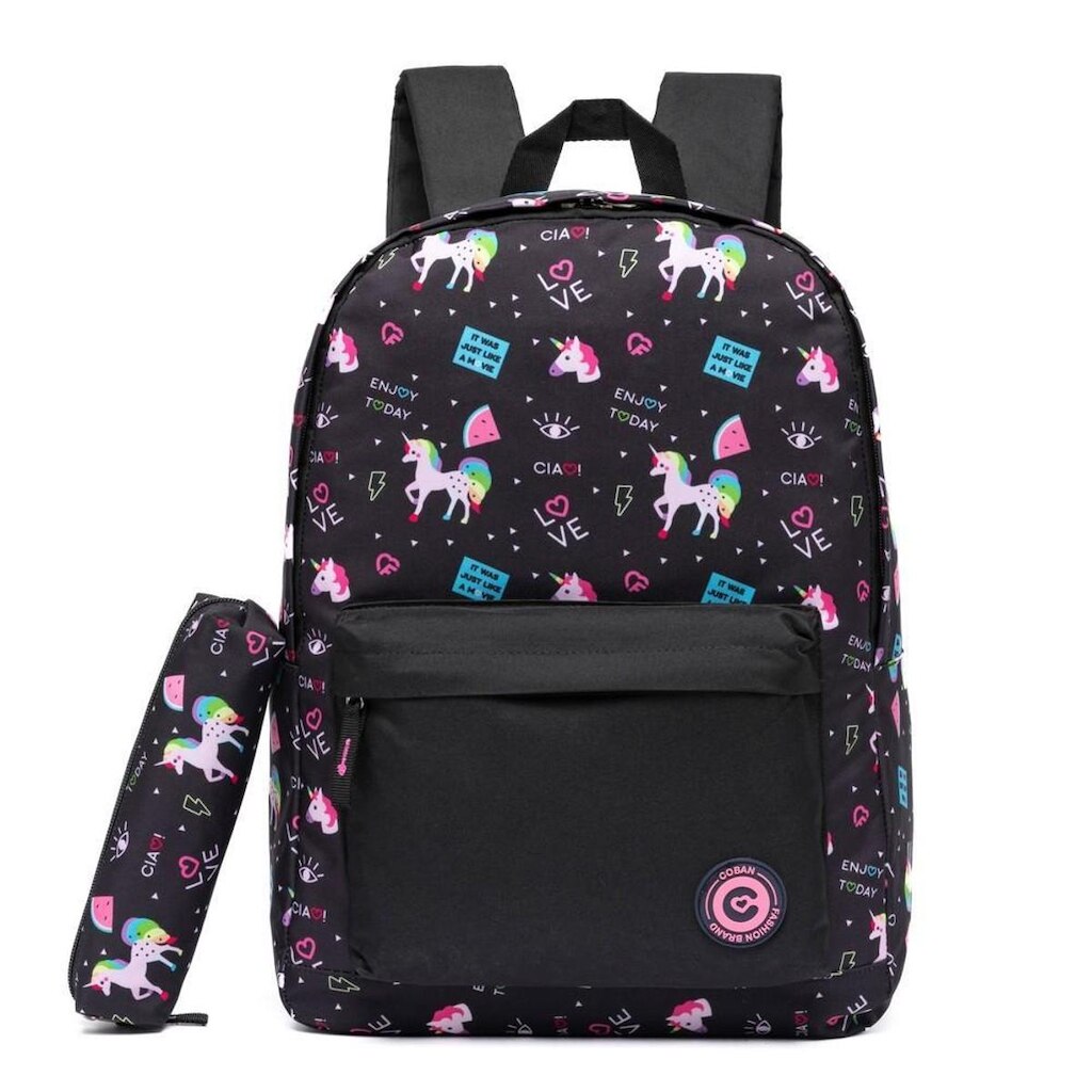 Kit Mochila + Estojo Escolar Feminino