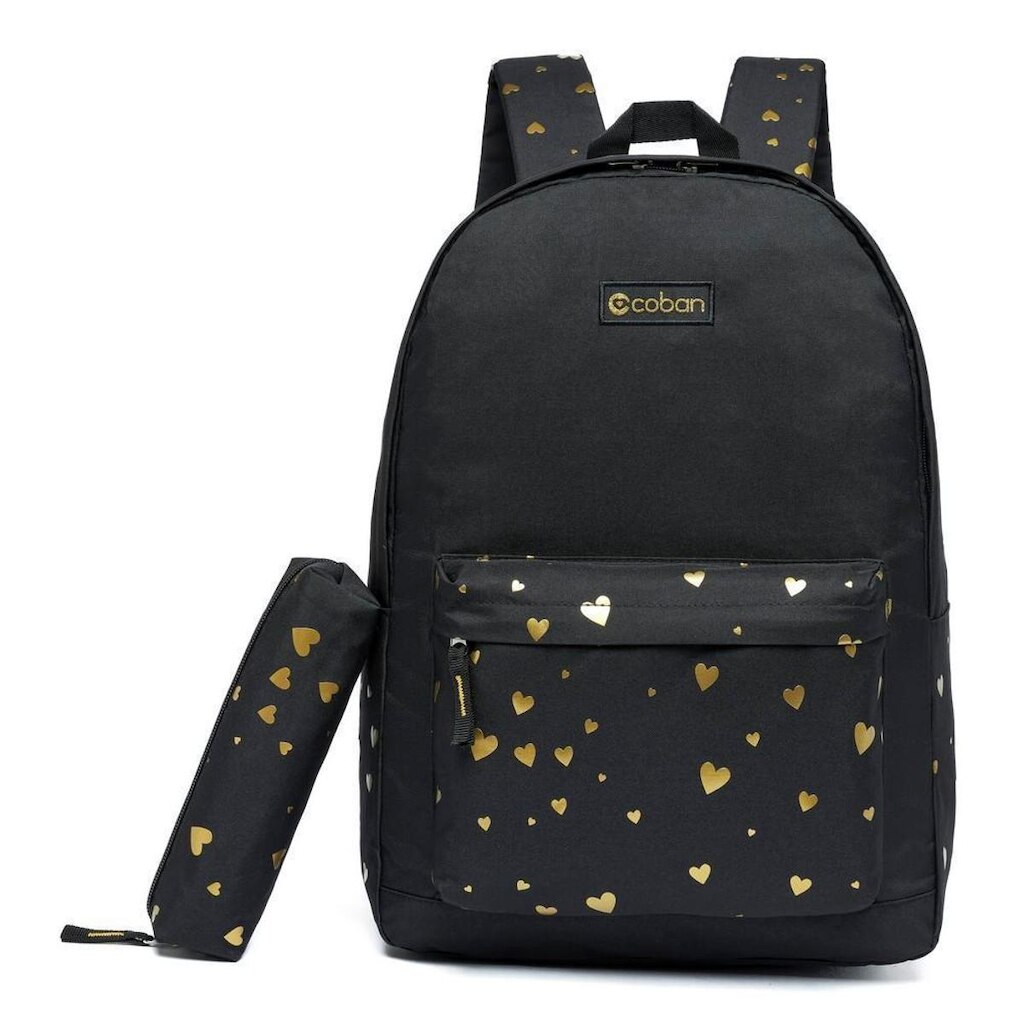 Kit Mochila Estojo Feminina  Faculdade Escolar Coban 15 Litros