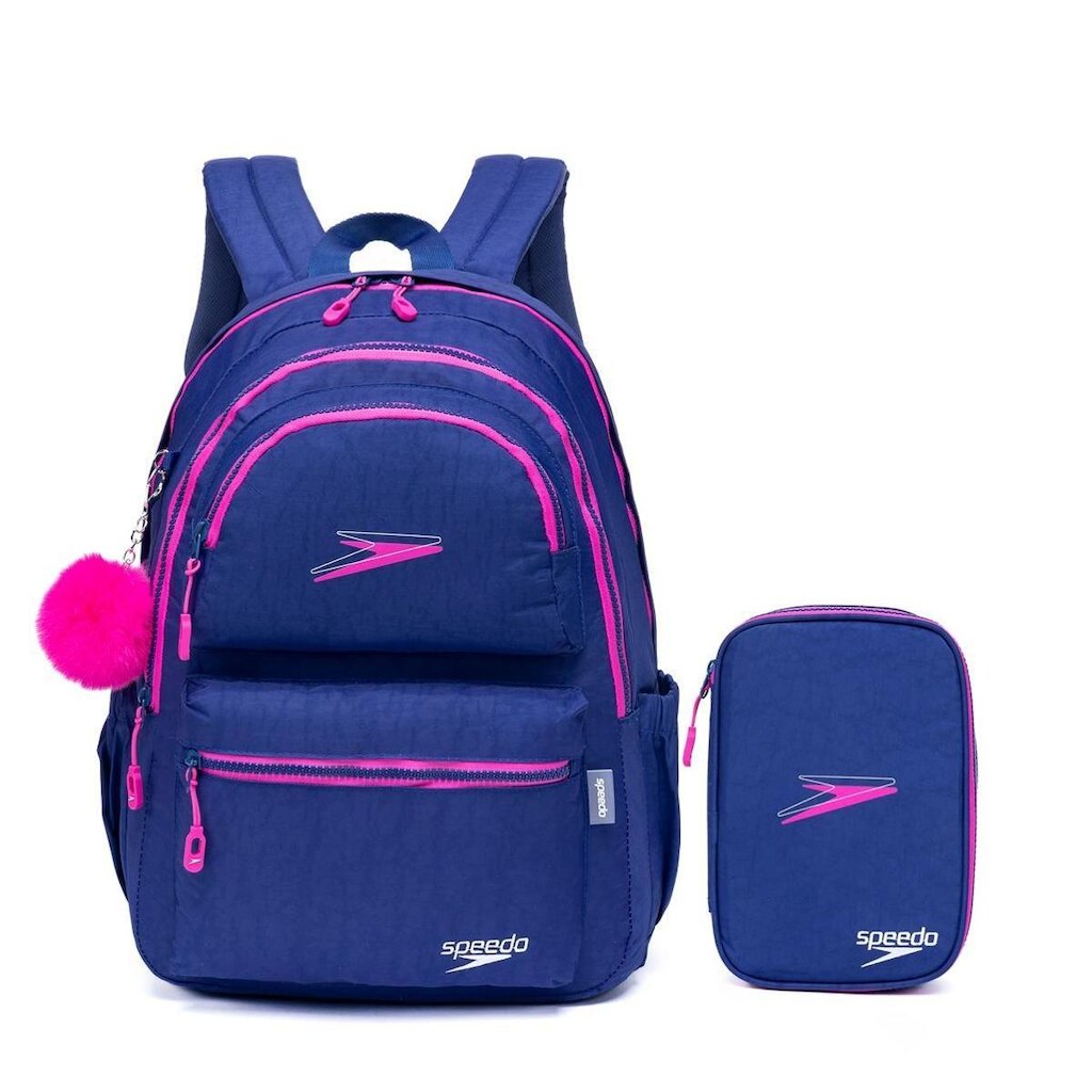 Kit Mochila Estojo Speedo Escolar Feminina Resistente 23 Litros