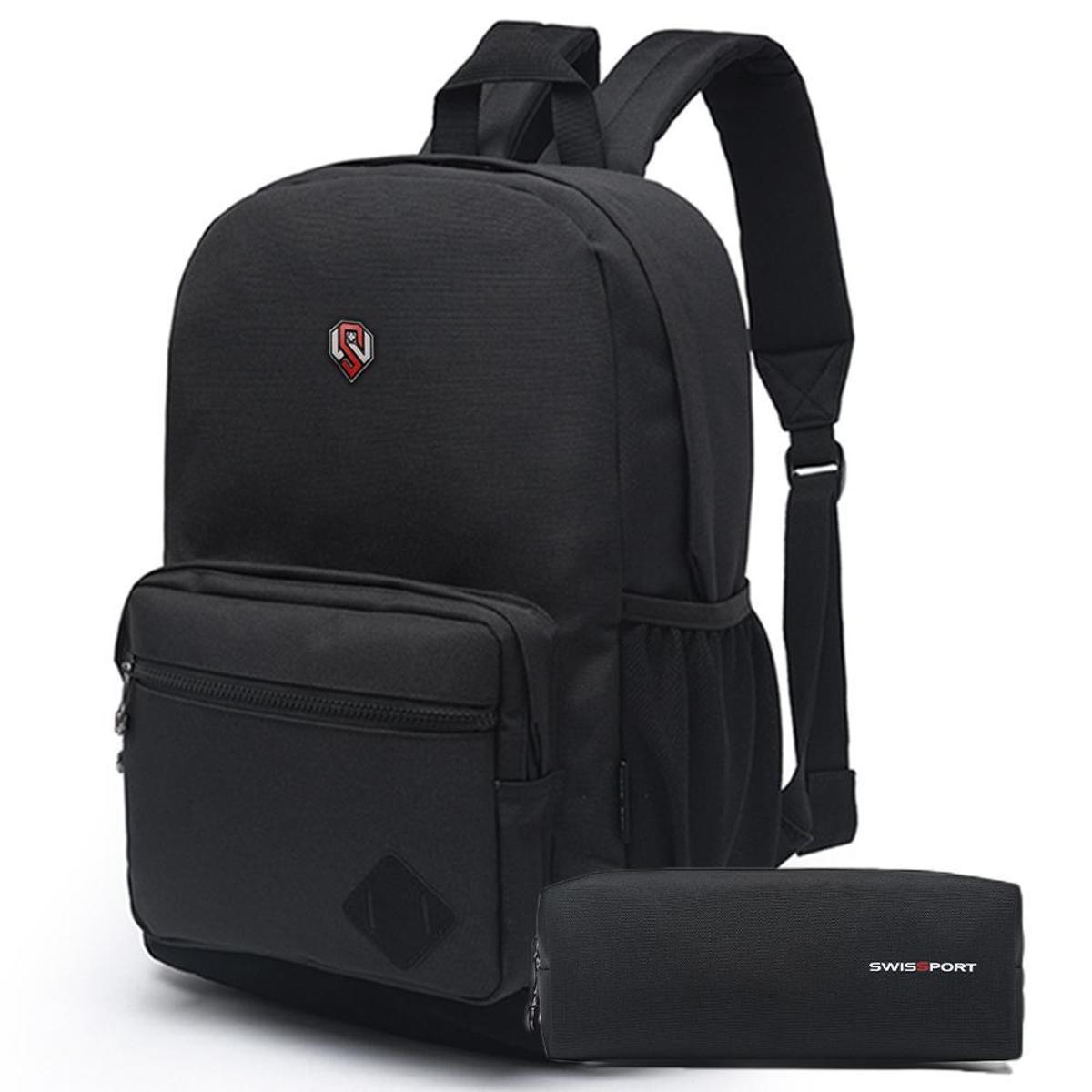 Kit Mochila + Estojo Swissport Resistente Impermeável Escolar Executiva 25 Litros Menor preço em Kit Mochila + Estojo Swissport Resistente Impermeável Escolar Executiva 25 Litros