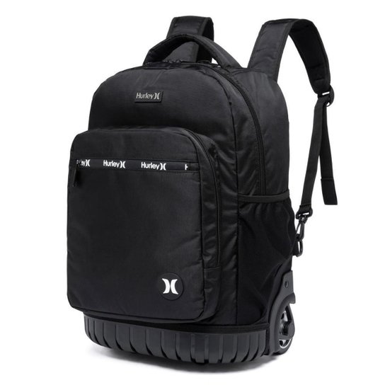 Kit Mochila Hurley Rodinha Lancheira Estojo Organizador Reforçada 20L