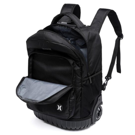 Kit Mochila Hurley Rodinha Lancheira Estojo Organizador Reforçada 20L