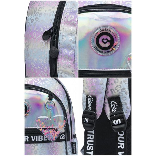 Kit Mochila Infantil de Costa Menina Escolar Juvenil + Estojo + Lancheira
