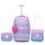 Kit Mochila Juvenil Menina Escolar de Rodinha Lancheira Termica 32l - Rosa