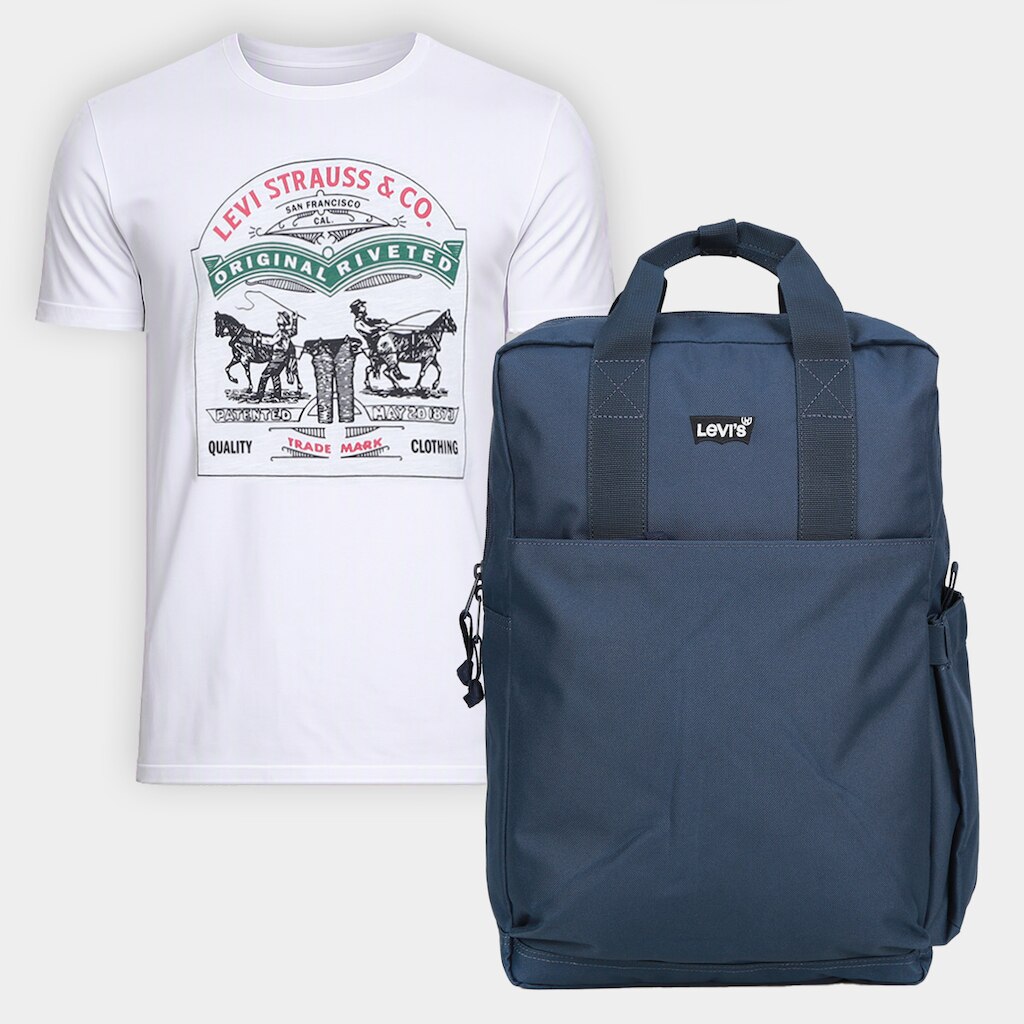 Kit Mochila Levi's L-Pack Large Ov + Camiseta Levi´s Ss Relaxed Fit Masculina